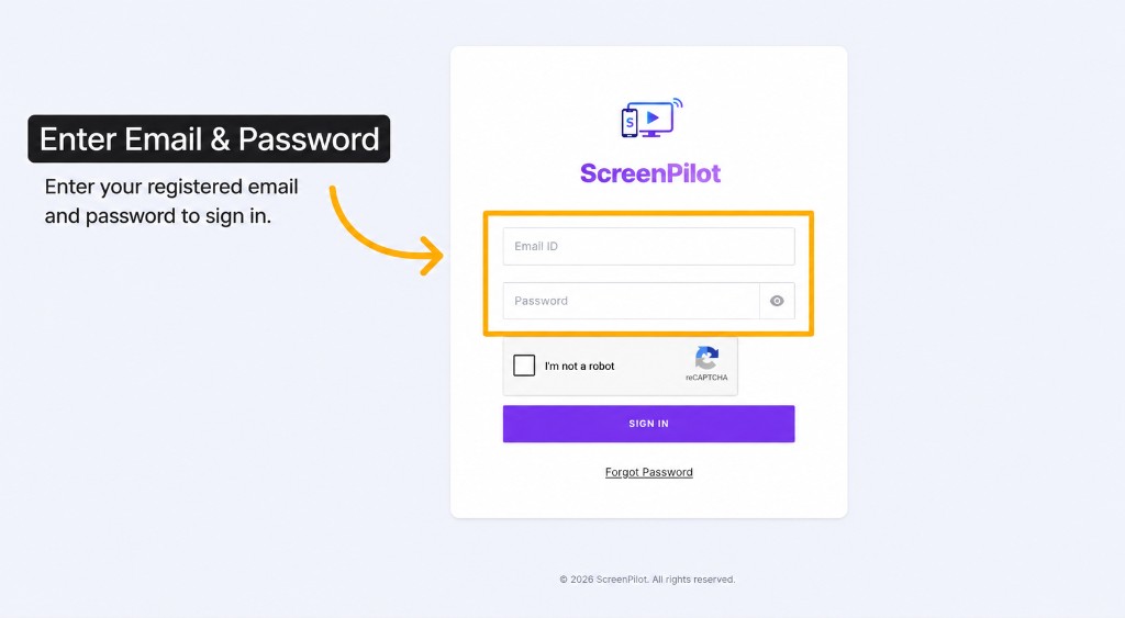 Login with email and password